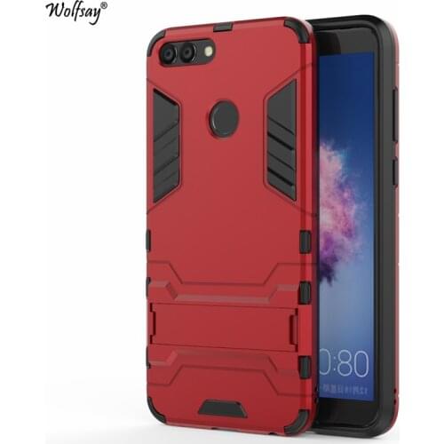 Wolfsay Cover Huawei P Smart 2018 Case Slim PC + Soft Rubber Armor Phone Case For Huawei Enjoy 7S Cover for Huawei P Smart Shell