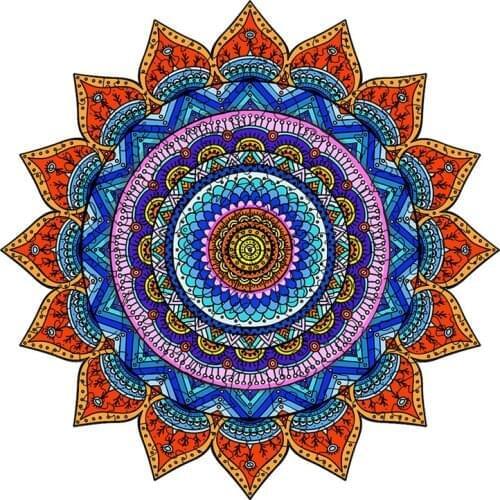 Mandala Wooden Jigsaw Puzzle Rainbow Wooden Puzzles For Adult Kids DIY Wood Crafts Gifts 3D Wooden Puzzle Games Educational Toys