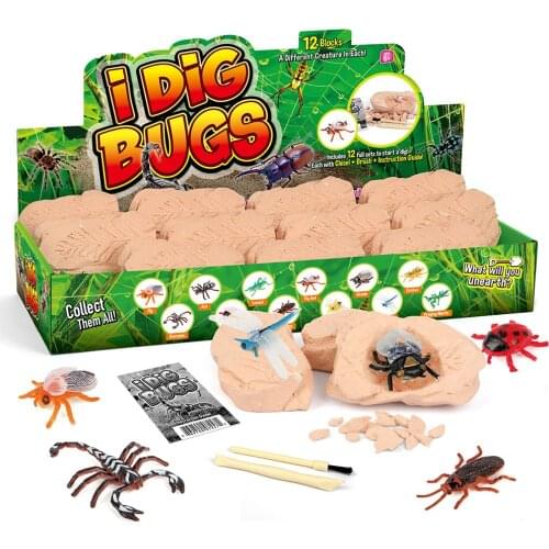 Insect model childrens educational toys archaeological dig DIY boys and girls childrens holiday gifts