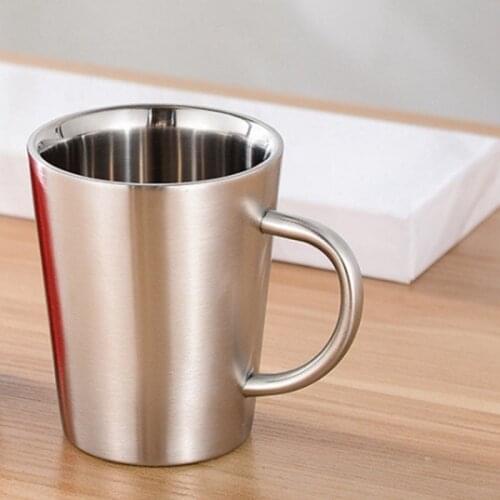 Stainless Steel Double Layer Mugs Coffee Cup Creative Water Cup Heat Insulation Beer Cup Stainless Cup