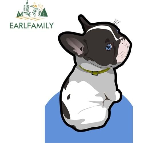 EARLFAMILY 13cm x 9.1cm For French Bulldog Graffiti Car Sticker Fashion Car Accessories Decal Personality Creative Decoration