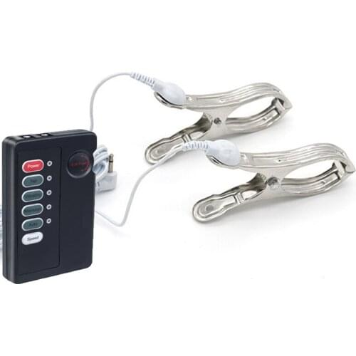 Electro Shock Female Nipple Clamp Pussy Labia Torture SM Breast Stimulation Masturbator Adult Game Sex Toys