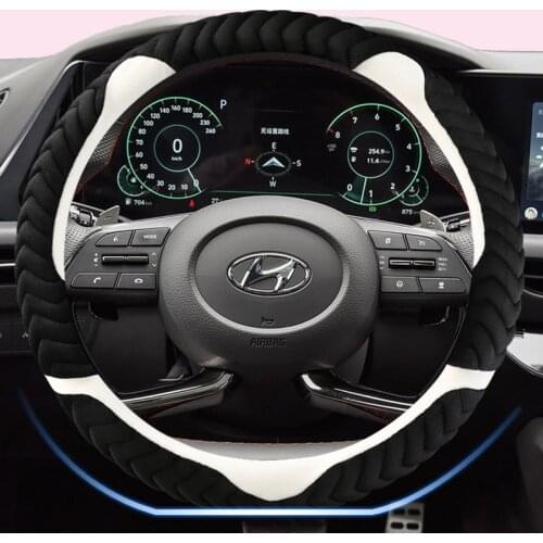 For Hyundai ioniq 2016 2017 2018 2019 2020 Car Steering Wheel Cover D Shape Flannelette Auto Accessories interior Fast Shipping