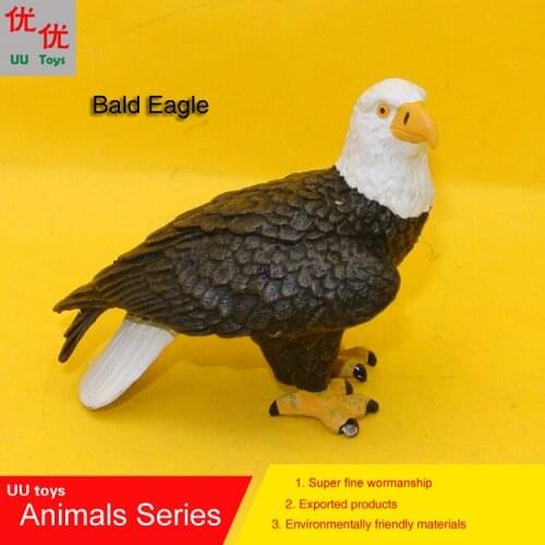 Hot toys:standing Bald Eagle Bird simulation model Animals kids toys children educational props