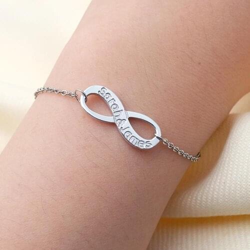 Personalized Infinity Bracelet,Custom Name Bracelet,Two Names Bracelet,Infinity Name Bracelet,Gift for Girlfriend, Lovers, Wife