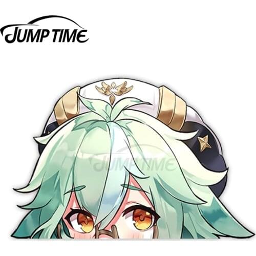 JumpTime 13 x 8.7cm Sucrose Genshin Impact Peeker Personality Creative Car Stickers Vinyl Material Decal Car Accessories Decor