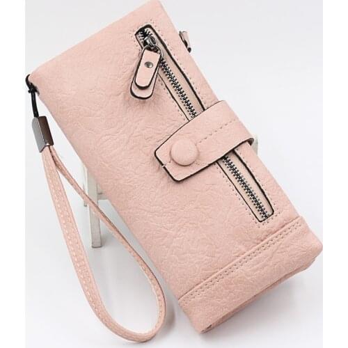 Fashion Soft Nubuck Leather Wristlet Purse Long Checkbook Clutch Bag Large Capacity Zipper Long Wallet Phone Holder for Ladies