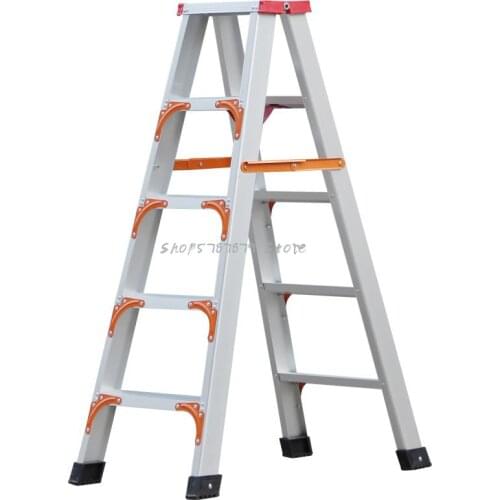 Aluminum Alloy Herringbone Ladder 4 M 3 M 2.5 M 2 M 1.5 M 1 M Aluminum Ladder Double Side Ladder Household Fork Ladder Folding C