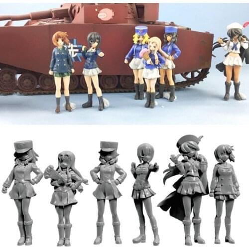 Resin Figure Model Kit Unassambled 1/35 modern girl stand include 6 (NO TANK ) Unpainted collect Figure Building Kit