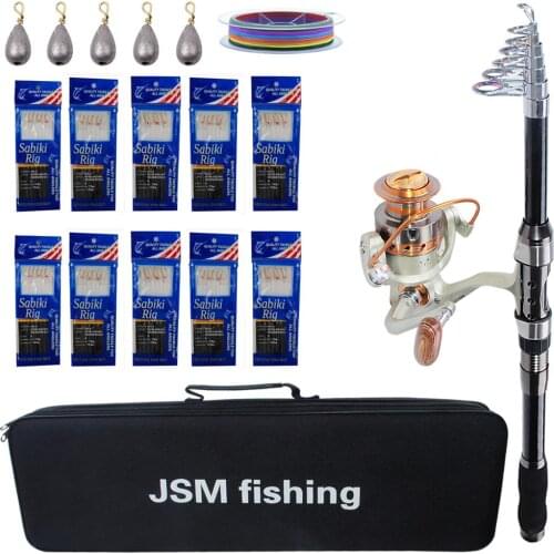Fishing Rod Combo tools Kit carbon firber Spinning Telescopic Fishing Rod Reel Set with fishing Line sabiki rigs Fishing Bag