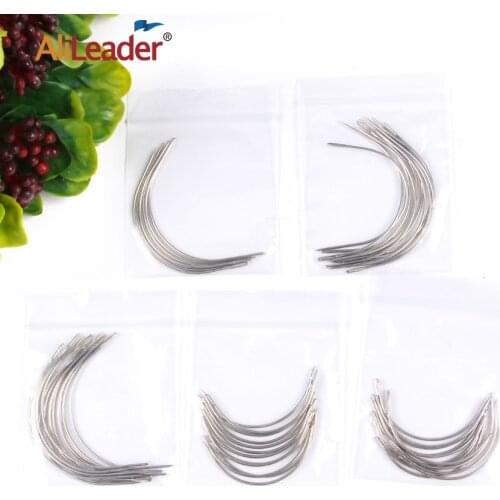 Alileader cheap Curved Needle For Hair Weaving Cap Wigs Needles For Hair Extension 12Pcs/Pack 6Cm/9Cm C-Type Needles Tools