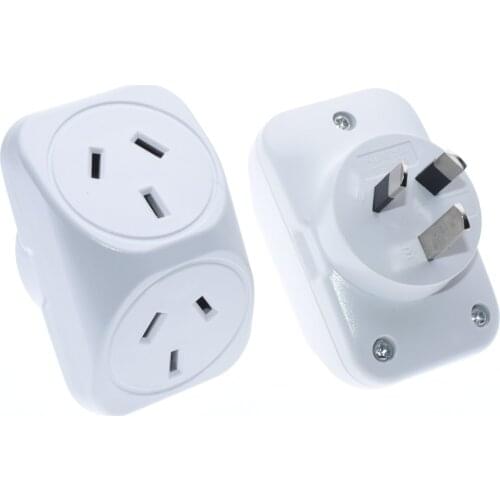 New Zealand China AU 3 Pin Wall Socket Power Plug Adapter 2 Way Masterplug AC 100~240V- 10A Max