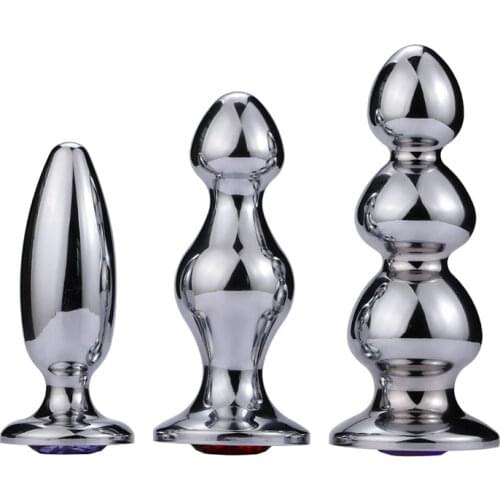 New Super large size huge aluminium alloy jewel crystal anal beads butt plug ball insert SM sex toy men and women adult products