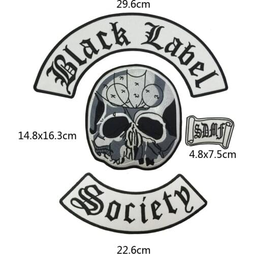 Original Large size approx 13"*12" BLACK LABEL SOCIETY HEAVY METAL BAND Mens Back Patch Set for BACK of BLS VEST 4 patches set