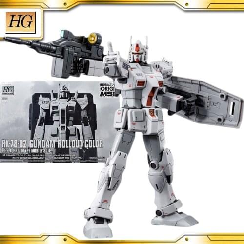 Original BANDAI Gundam HG GTO 1/144 RX-78-02 Gundam Rollout Color Anime Action Figures Assemble PVC Model Toy For Child
