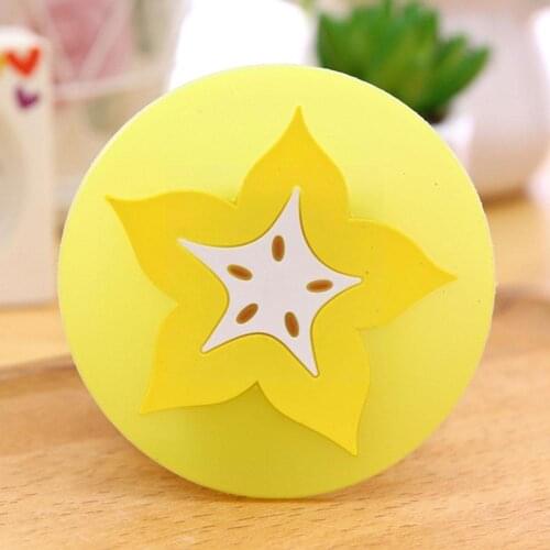 Fruit Soft Coaster Colorful Silicone Cup Drinks Holder Coaster Shapes Pads Home Mat 8.8cm Tableware Placemat Coffee Fruit O5E1