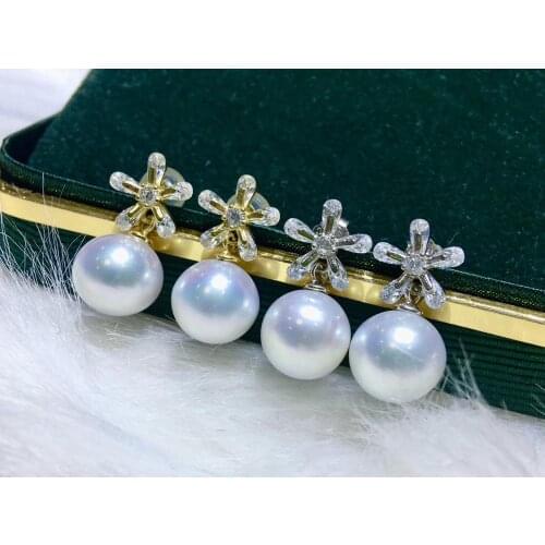 Flower 925 Sterling Silver Earrings Mountings Setting Finding Jewelry Parts Fittings Accessories for Beads Pearls Stones Corals