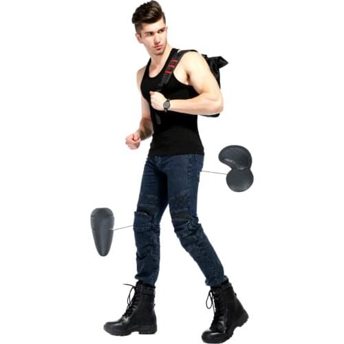 How-Yes New Locomotive Jeans With Rider Pants Knee Protector CE Gear Leisure Motorcycle Shorts Cultivate Jeans SKP704