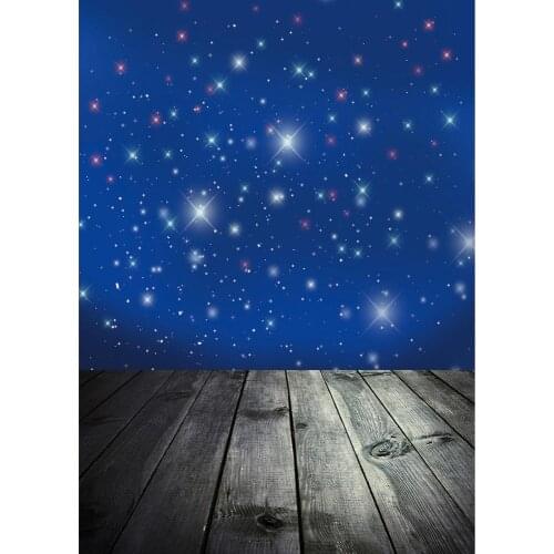 Blue Glitter Twinkle Stars Wall Photography Background Vinyl Photobooth Backdrop for Children Baby Shower Photoshoot Fond Photo