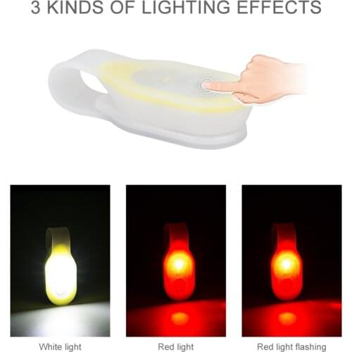 3 Modes LED SMD LED Silicone Clip Lamp Power By 2*CR2032 Battery with Strong Magnetic Closure for Hiking, Dog Walking or Running