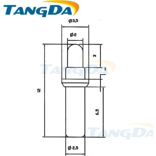 Tangda pogo pin connector 3.5*12 mm b Current pin Battery pin Test thimble probe Gold Plated (Any size can be custom made)