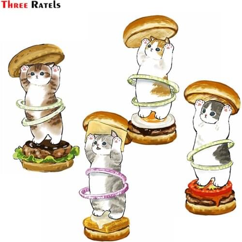 Three Ratels F263 Cute Mushroom Kitty Cats Made By Mofu Sand For Subaru Sticker Car Accessories School Stationery Vinyl Decal