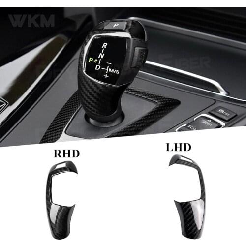 Carbon Fiber Gear Shift Knob Cover for BMW 1 2 3 4 Series F20 F30 F32 F33 F36 X3 X5 12-18 Car Interior Trim Accessories LHD/RHD