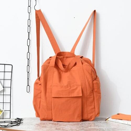 Womens Workwear-Style Backpack Womens Fashion Simple-Style Large-Volume Shoulder Dual Purpose Bag
