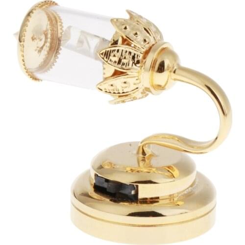 1/12 Dollhouse Miniature Clear Lampshade LED Wall Lamp DIY Kit Outdoor Accs