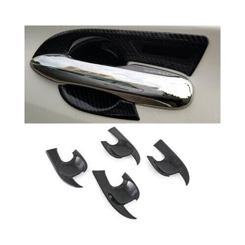 Carbon Fiber Look Door Handle Bowl Cover Trim 4pcs For Toyota Prius XW50 16-20