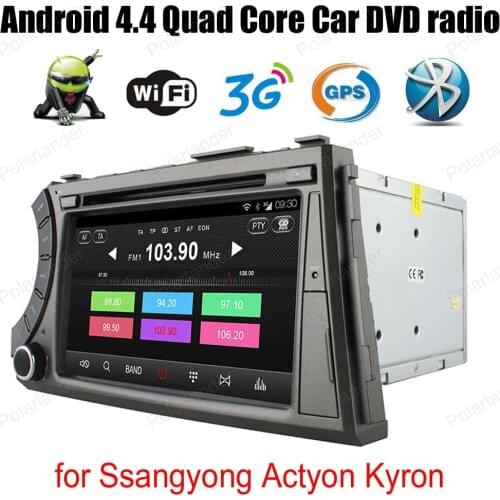 Android4.4 Quad Core Car DVD radio Support BT 3G WiFi Mirror Link DAB + OBDII TPMS GPS For Ssangyong Actyon Kyron 7 inch