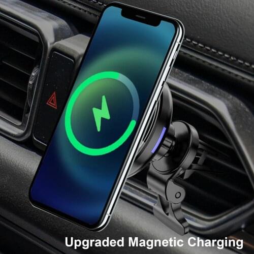 15W Magnetic Wireless Car Charger For IPhone 12/12 Pro/12 Mini/12 Pro Max Magnetic Wireless Car Charging Stand Cell Phone Mount