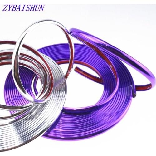 Car-styling 8 Meter chrome decorative strip Wheel hub protection/Grille/body decoration sticker for Kia Rio K2 K3 K5 K4 Cerato