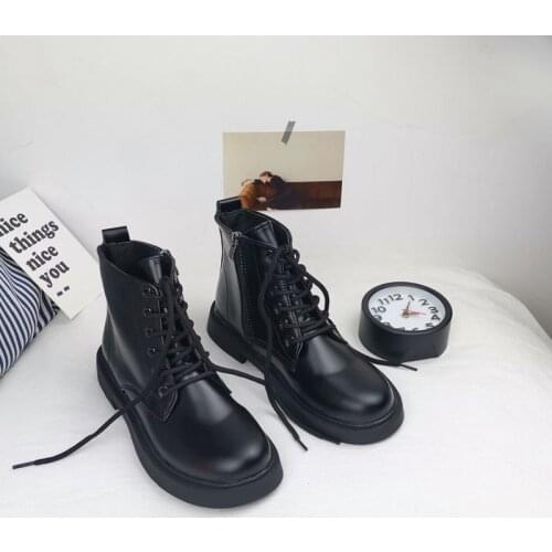 Martin boots female British wind student Korean version of the hundred boots 2020 autumn/winter new side zipper locomotive boots