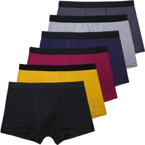 6pcs/lot Boxer Men Bamboo Fiber Breathable Underpants Male Panties Hombre Black Underwear Man Elastic Mens Boxershorts Homme