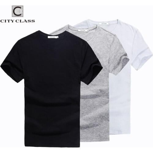 City Class mens summer solid t shirt brand clothing cotton comfortable male t-shirt tshirt short sleeves 2-pack harajuku 7546