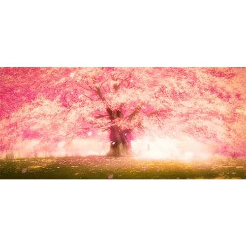 DOHAWIZS Diamond Painting 5D Cross Stitch Landscape Full Square Rhinestone Diamond Embroidery Pink Cherry Tree Home Decoration