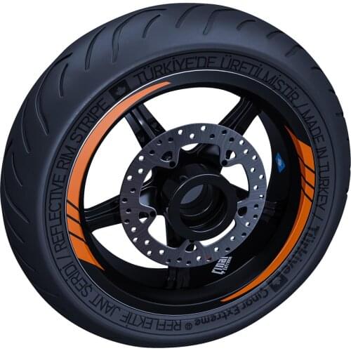Fluorescent Orange Moto GP Style Inner Rim Tape Wheel Stripes Decals Sticker CinarExtreme