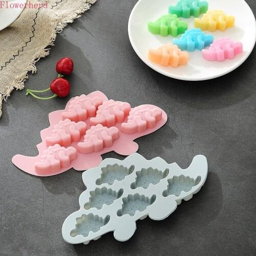 6-hole Fondant Tools Dinosaur Chocolate Mold Ice Tray Mold Silicone Cake Mold Baking Tool Cake Decorations Handmade Soap Mold