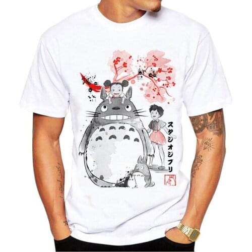 2021 Hot Anime Totoro T Shirt Men Kawaii Summer Tops Graphic Tees japan cartoon clothing