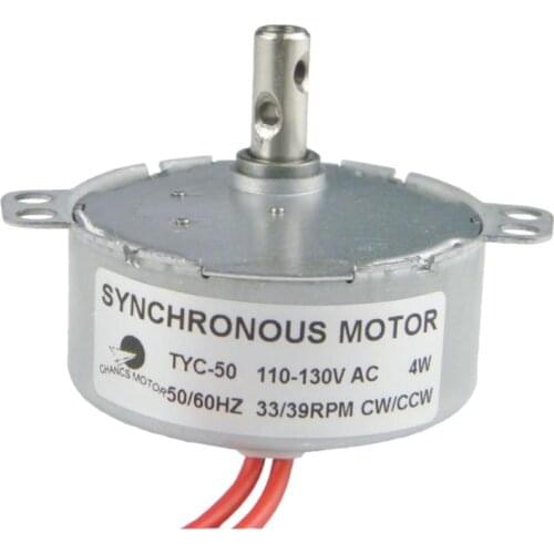TYC50 Small Permanent Synchronous Motor AC 110V 1RPM-36RPM Electric Gear Motor 15RPM for Fan Motor Induction Cooker Fireplace