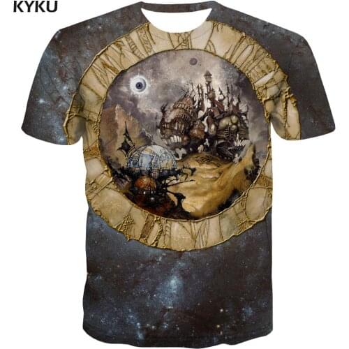 KYKU Brand Galaxy T-shirt Men Space Tshirts Casual Universe Shirt Print Short Sleeve T shirts New Male Tops