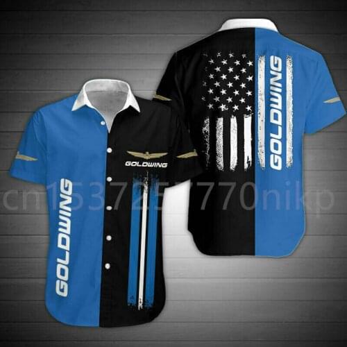 2021 New Gold Wing Brand Mens Shirt Harajuku Casual Mens Clothing 3D Anime Oversized T-shirt Top High Quality Button Cardigan