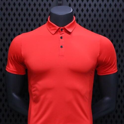 Mens polo shirt mens shirt polyester short sleeve shirt fitness sportswear summer sports shirt top