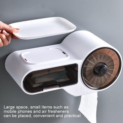 Wall Mounted Roll Paper Storage Box Free Punching Bathroom Toilet Paper Holder Paper Toilet Dispenser Roll Paper Storage Box