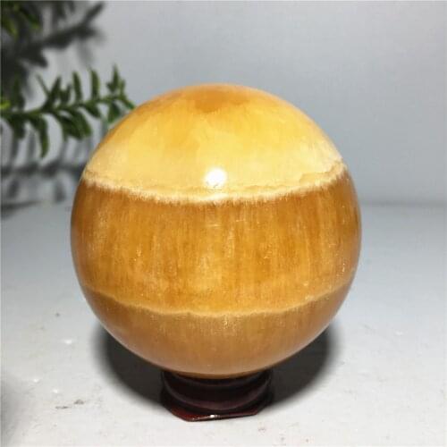 Natural Orange Calcite Quartz Crystal Wicca Sphere Fashion Ornament Home Decor Aurantia Mineral Gemstone Globe Ball Souvenir