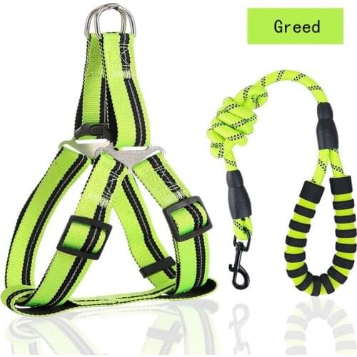 Nylon Reflective Dog Harness Leash Lead Set For Small Medium Dogs Puppy Chihuahua Yorkie Pug Pet Dog Walking Lead Belt