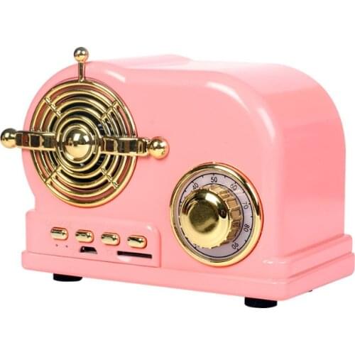 New Retro Bluetooth Speaker Wireless Vintage Portable Speakers Support TF Card FM Radio For Phones Speakers Computers