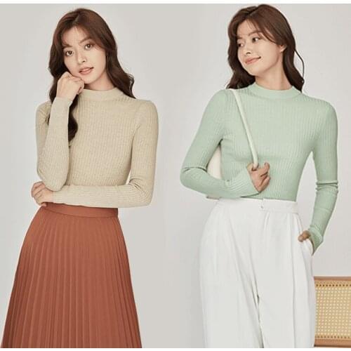 Xiaomi 2021 spring and autumn new versatile inner bottom shirt slim fitting Long Sleeve Sweater Top Womens wear