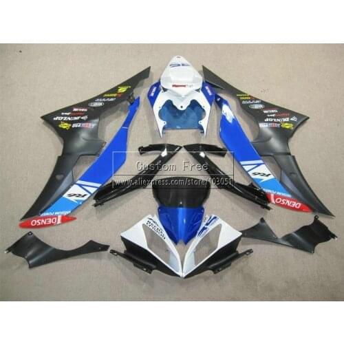Injection mold new fairing kit For YAMAHA YZF R6 2008 2009-2013 2014 blue white black YZFR6 08-14 body fairings set JL12
